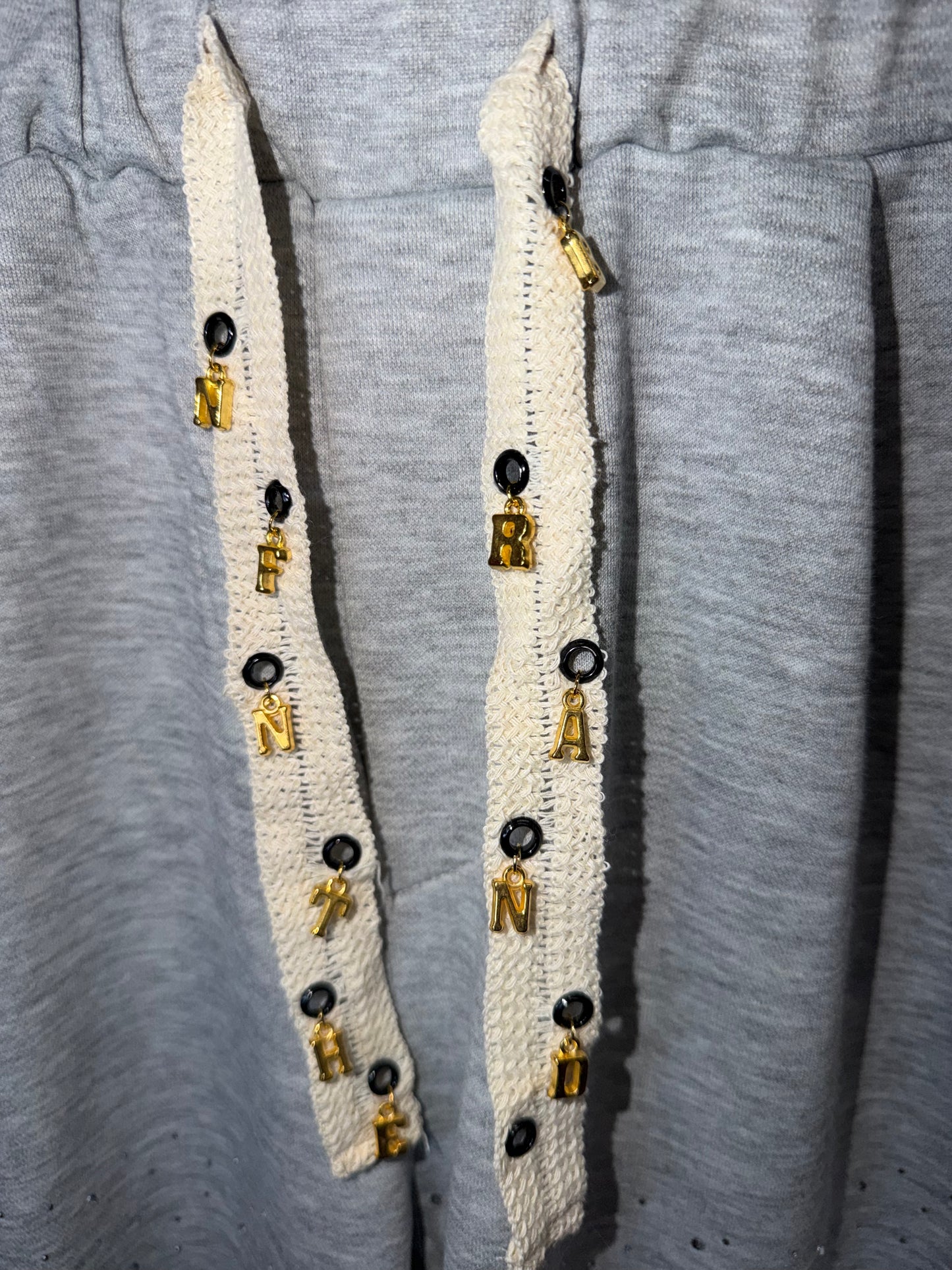 NFN Lounge Wear Shorts - Heather Gray/Black/Gold X-LARGE