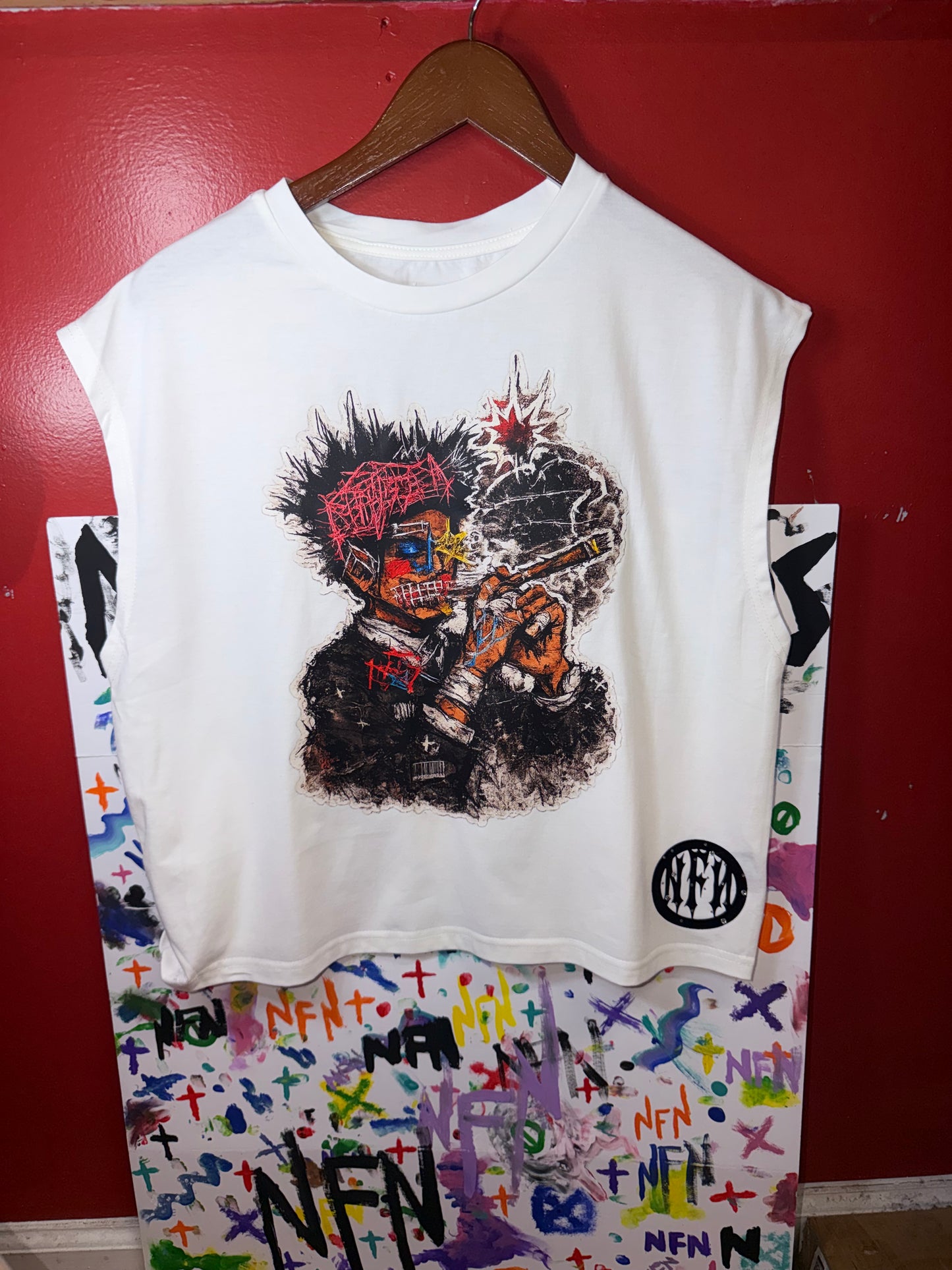 “Static Mind” Cropped Graphic Tee
