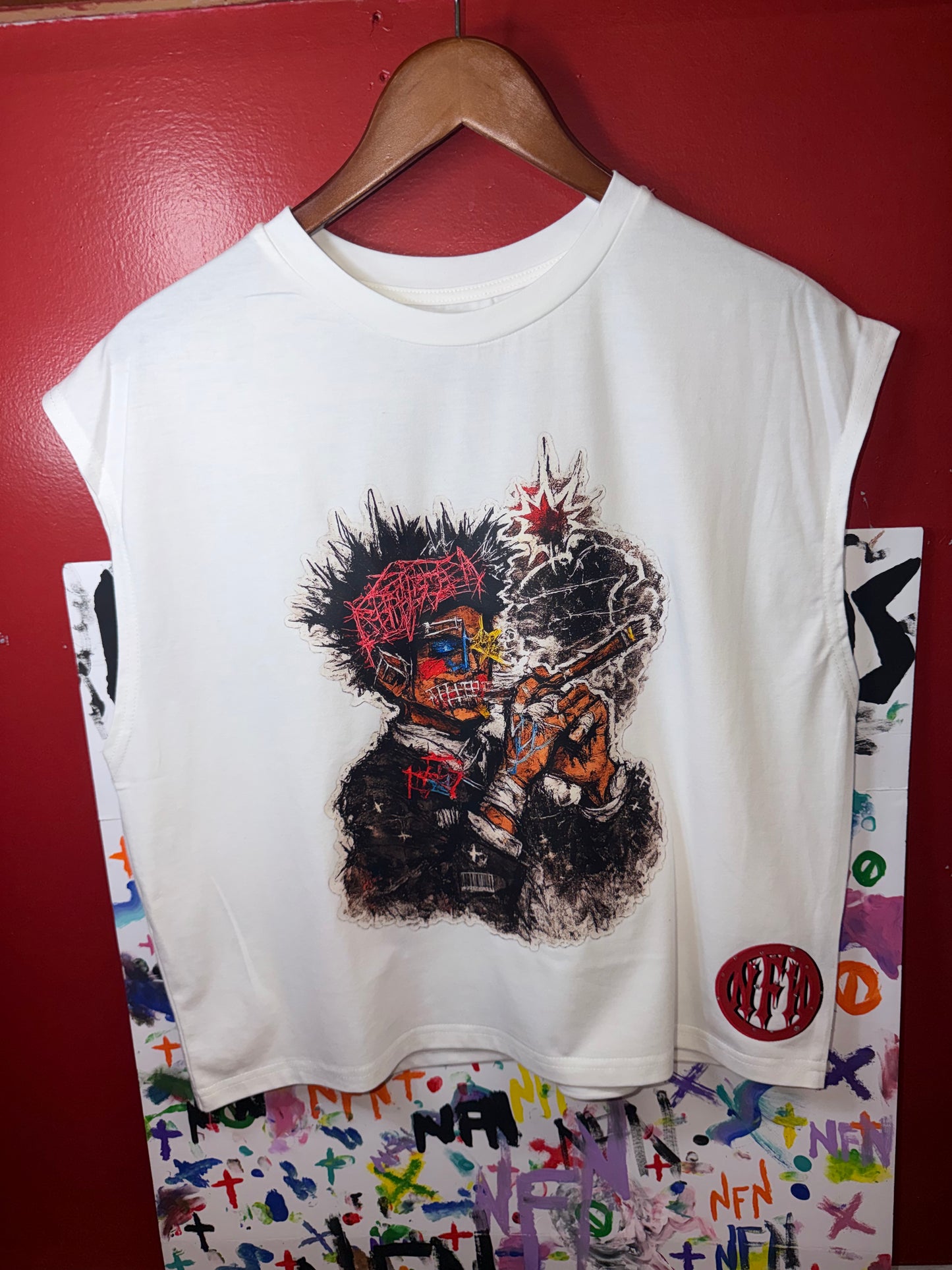 “Static Mind” Cropped Graphic Tee MEDIUM