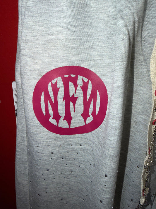 NFN Lounge Wear Shorts - Heather Gray/Burgundy LARGE